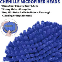 Wontolf 62'' Car Wash Brush Kit with Long Handle, Chenille Microfiber Car Wash Mop Mitt Scratch-Free Car Detailing Cleaning Brush Care Kit Car Cleaning Supplies for Cars RV Truck Boat