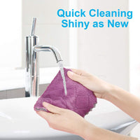 12PCS Double-Sided Microfiber Kitchen Towels, Reusable Cleaning Cloths 10x6 - Cart Shape