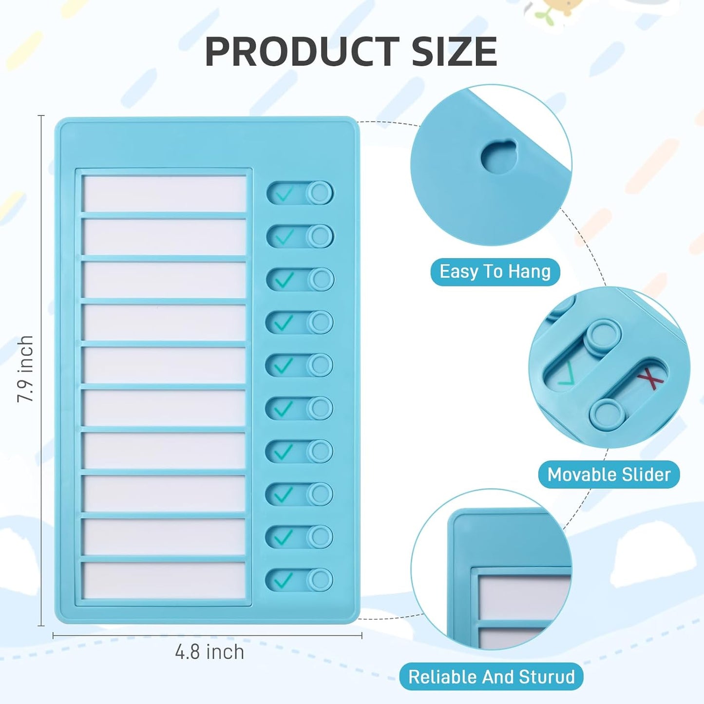 Aleric 4 Pieces Chores Chart for Kids Chore Chart, Sliding Routine Chart to Do List, My Chores RV Checklist Task Planning Board for Kids and Adults, ADHD Tools Routine Visual Schedule Reminder