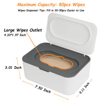 Wipes Dispenser, Wipe Holder for Baby & Adult, Seposeve Refillable Baby Wipe Container, Keeps Wipes Clean. Non-Slip, Easy Pull Wipes Pouch Case, Grey