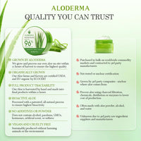 Aloderma Organic 96% Aloe Vera Gel – Hydrating Face, Body & After-Sun Care, 7oz - Cart Shape