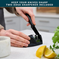 Home Hero Ultra-Sharp Stainless Steel Kitchen Knife Set - Chef Knives Set (11 pcs Set - Black with Sheath)