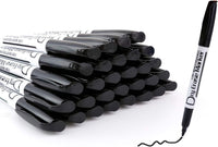 Volcanics Black Whiteboard Pens Dry Erase Marker with Low Odour Fine Tip Pack of 30