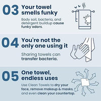 Clean Skin Club Clean Towels XL™, 100% USDA Biobased Face Towel, Disposable Face Towelette, Eczema Association Accepted, Makeup Remover Dry Wipes, Ultra Soft, 50 Ct, 1 Pack