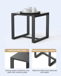 3 Pieces Outdoor Patio Furniture Set Rocking Bistro Set Outdoor Rattan Conversation with Coffee Table for Garden Balcony Backyard Poolside (Grey Cushion)