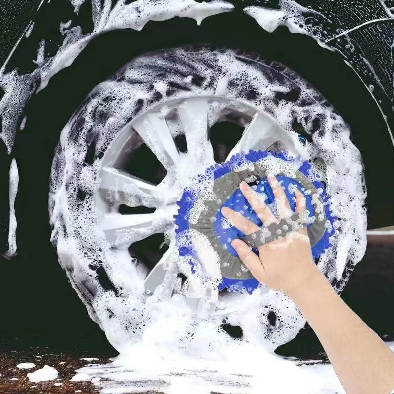 Wontolf 62'' Car Wash Brush Kit with Long Handle, Chenille Microfiber Car Wash Mop Mitt Scratch-Free Car Detailing Cleaning Brush Care Kit Car Cleaning Supplies for Cars RV Truck Boat