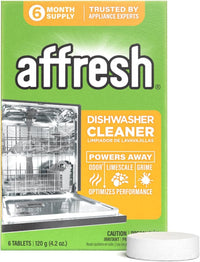 Affresh Dishwasher Cleaner, Helps Power Away Odor Causing Bacteria, Limescale, Mineral Deposits & Grime Inside Pump, Tub & Hoses, 6 Tablets, 6 Month Supply