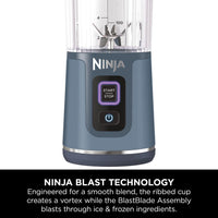 Ninja Blast Portable Blender, 530ml, Leakproof Lid & Sip Spout, Powerful Cordless Mini Blender, Rechargeable, Portable Smoothies, Protein Shakes, Blends Ice & Frozen Fruit, Denim Blue, BC151UKNV
