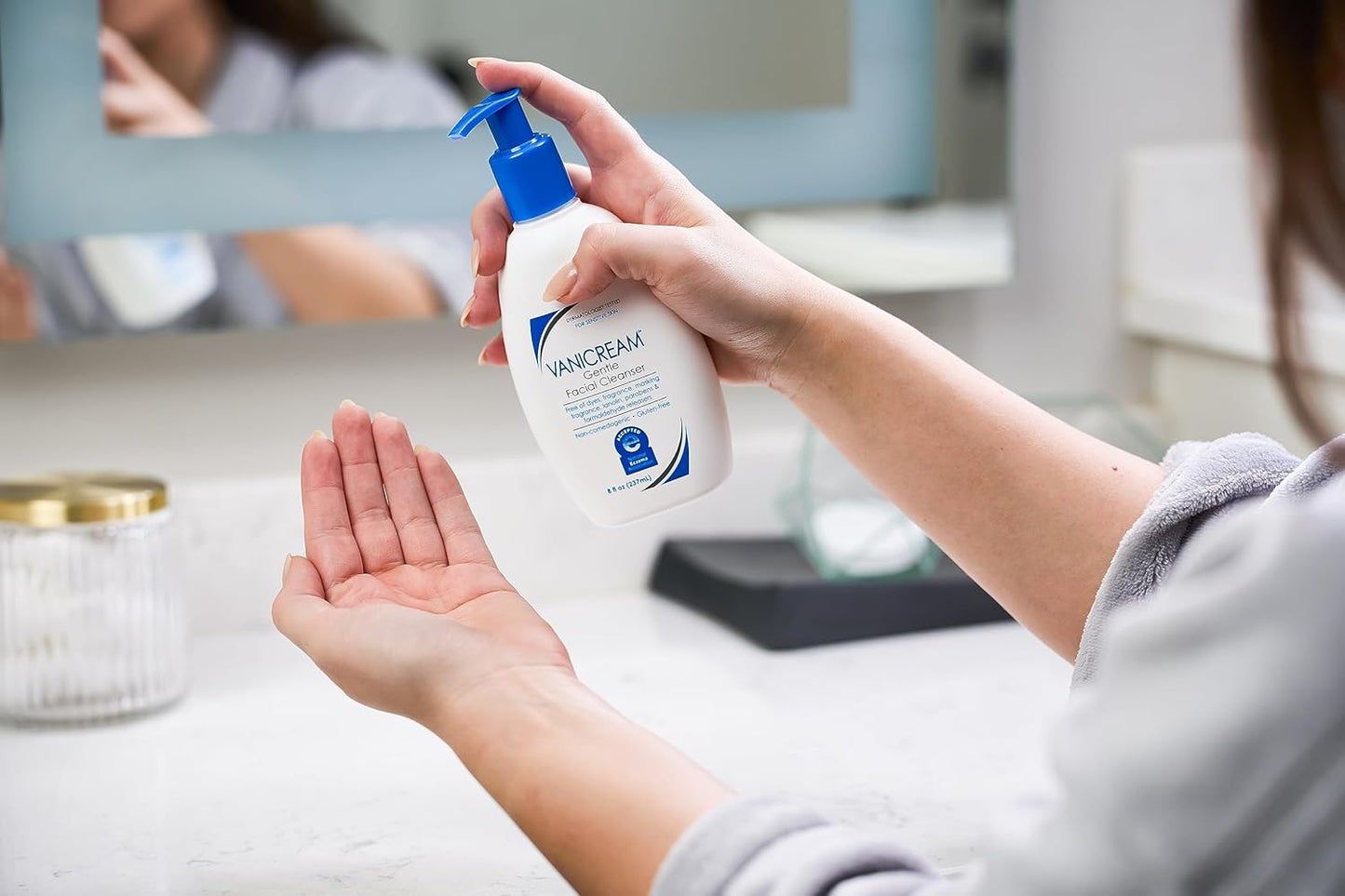 Vanicream Gentle Facial Cleanser with Pump Dispenser - 8 fl oz - Formulated Without Common Irritants for Those with Sensitive Skin