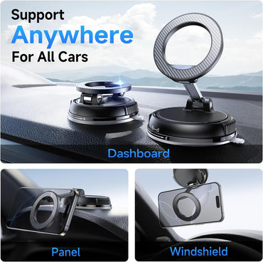 ANDERY Car Phone Holder for Magsafe [78+LBS Strongest Suction & 2400gf Magnetic] 360° Adjustable Car Phone Mount, Phone Holders for Your Car for iPhone 17 Pro Max 16 15 14 13 12 Air Plus, Carbon Fiber