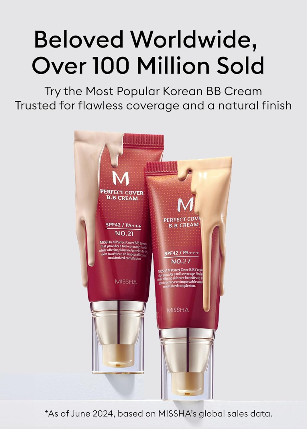 MISSHA M Perfect Cover BB Cream No.21 Light Beige SPF 42 PA+++ 1.69oz Tinted Moisturizer - Cart Shape