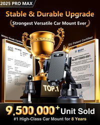 [2025 True Military-Grade] Car Phone Holder VANMASS [Upgraded Strongest Suction & Clip] Cell Phone Mount for Dashboard Windshield Vent Wall,Truck Cradle Stand for iPhone 17 Pro Max 16 15 14 13 Android