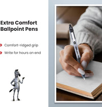Zebra Pen Z Grip Black Ballpoint, Smooth & Comfortable Pens With Pocket Clip, Retractable Ballpoint, Reliable Black Biro Pens Multipack For Everyday Use - Black Ink, Medium Point