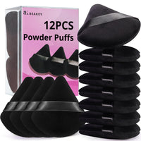 BEAKEY 12pcs Triangle Powder Puffs for Loose Powder & Foundation Makeup - Cart Shape