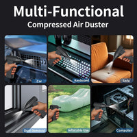 Compressed Air Duster Cleaner for PC, 4 Gear Adjustable 110000RPM Electric Air Duster, Portable Air Dust Blower, Cordless Compressed Air Duster for Computer, Keyboard, Outdoors and Car Cleaning
