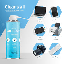 Sterlix Air Duster Can Compressed Air Spray Can Dust Cleaner PC, Keyboard, Electronic Devices & Car Cleaning Protect, 2 x 400ml, Packaging May Vary