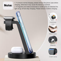 3 in 1 Charging Station for iPhone, Wireless Charger for iPhone 17 16e 16 15 14 13 12 11 X Pro Max & Apple Watch - Wireless Charging Station for AirPods 4 3 Pro