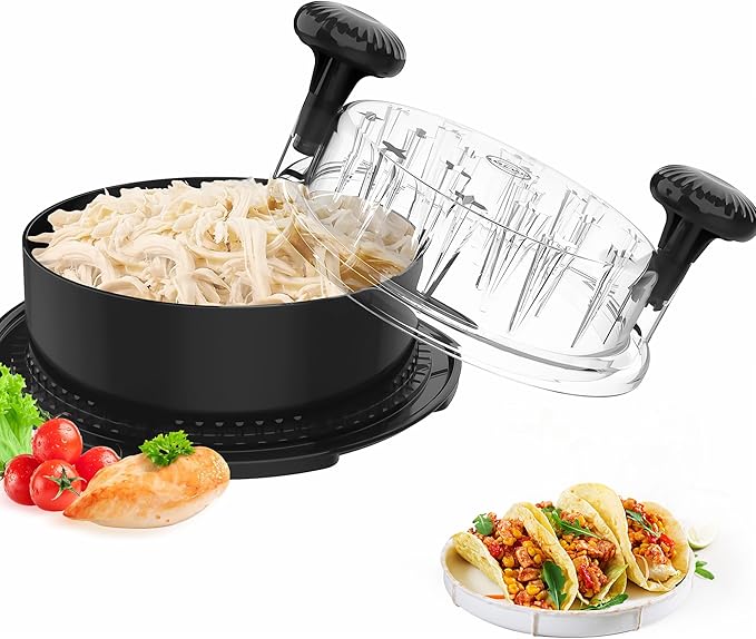 Chicken Shredder, 2025 Pro Chicken Breast Shredder Tool Twist Large, Visible Meat Shredder Machine with Widened Anti Slip Mat Fix, Suitable for Tocas, Buffalo Chicken Dip, Dishwasher Washable