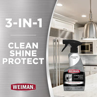 Weiman Stainless Steel Cleaner and Polish - 2 Pack - Removes Fingerprints, Residue, Water Marks and Grease from Appliances w/Buffing Towel