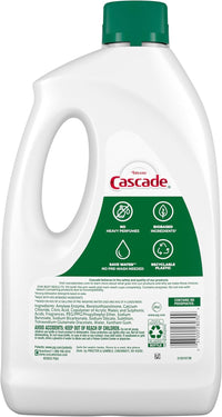 Cascade Free & Clear Dishwasher Detergent Liquid Gel, Dish Detergent, Dishwasher Soap, Lemon, 75oz