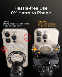 AINOPE for iPhone 17 Pro Max Car Mount Phone Holders for Your Car Slide Design Air Vent Phone Mount [Top Clamp] Cell Phone Holder Car Interior Accessories for iPhone Air 17 Pro Max 16 Samsung S25