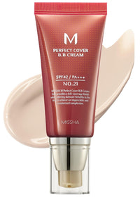 MISSHA M Perfect Cover BB Cream No.21 Light Beige SPF 42 PA+++ 1.69oz Tinted Moisturizer - Cart Shape