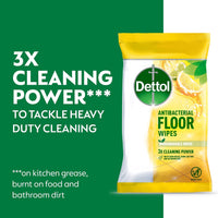 Dettol Antibacterial Citrus Floor Wipes, 150 Biodegradable Disinfectant Sheets (6X25) For Laminate, Wood, Total Clean Freshness