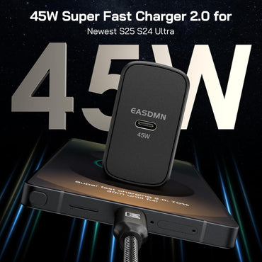 45W Super Fast Charger Type C, [2 Pack] 45 Watt USB-C Charger PD/PPS Wall Charging Block for Samsung Galaxy S25 Ultra/S25+/S25/S24/S23 Ultra/S23+/S22 Ultra/S22+/S20 Ultra, Tab S8(with 2X 6.6ft Cable)