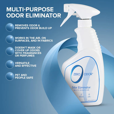 Zero Odor - Multi-Purpose Strong Odor Eliminator for Home, Office, Car, Bathroom, Hotel, Room Deodorizer, and Odor Neutralizer, 16oz