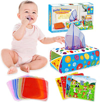 Aiduy Baby Toys 6 to 12 Months - Baby Tissue Box Toys Montessori Toys for Babies 6-12 Months Soft Crinkle Infant Sensory Toys for 1 Year Old Early Learning Toys Baby Boys Girls Gifts