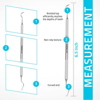 Utopia Care Professional Dental Tartar Scraper Tool, Dental Pick, Double Ended Tartar Remover for Teeth, Plaque Remover, Tooth Scraper, (1, Silver, 6.5 Inch)