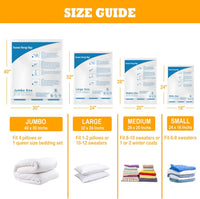 Vacuum Storage Bags 8 Combo (3 Jumbo/3Large/2 Medium), Space Saver Sealer Bags, Airtight Compression Bags for Clothes, Pillows, Comforters, Blankets, Bedding