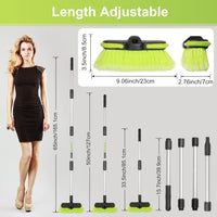 65”165cm Car Wash Brush Long Handle Soft Bristle Scrub Cleaning Mop with 4 Hand-held Places Extendable Washing Brushes Broom Kit for RV Boat Truck SUV Caravan Solar Panel House Siding,Sweep Snow