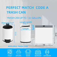 120 Counts 1.6 Gallon Mini Drawstring Trash Bags, Small Garbage Bags by KSSKSS, Code a fit 4.5-8 Liter, 1.2-2 Gal, White Trash Bin Liners for Home Office Kitchen Bathroom Bedroom