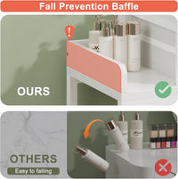 Vanity Desk with Mirror and Lights, 28.4''W Small Makeup Vanity Table with Height-Adjustable Stand, 2 Fabric Drawers Compact Makeup Desk, Gift for Girls, Bedroom Small Space, White