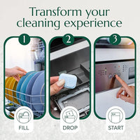 CLEANOMIC Dishwasher Pods (32 Eco Tabs) Soap Detergent, No Harsh Ingredients, Individually Wrapped - Lemon Fresh