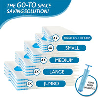 20-Pack Vacuum Storage Bags with Hand Pump – Space Saver Bags for Comforters, Blankets & Clothes