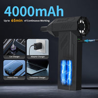 Compressed Air Duster Cleaner for PC, 4 Gear Adjustable 110000RPM Electric Air Duster, Portable Air Dust Blower, Cordless Compressed Air Duster for Computer, Keyboard, Outdoors and Car Cleaning