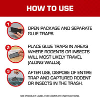 Tomcat Glue Traps Mouse Size with Eugenol for Enhanced Stickiness for Mice, Cockroaches, and Spiders, 6 Traps
