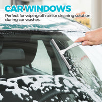 2PACK Shower Squeegee for Glass Doors, Squeegee for Shower Glass，All-Purpose Tile Walls, Bathroom, Window, Glass and Car Windshield, Mirrors and Kitchen-Stainless Steel, 10 Inches, Silver