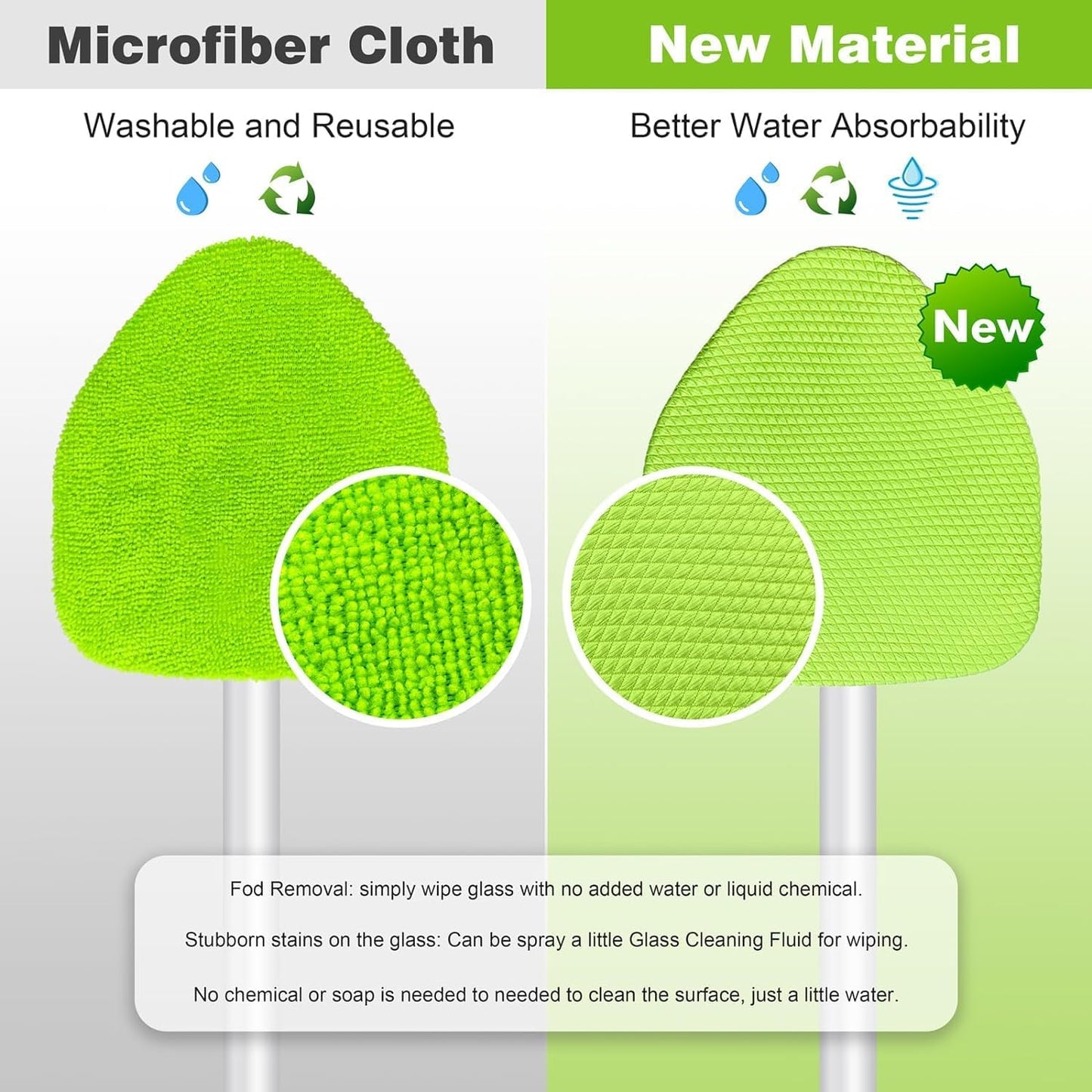 XINDELL 29-inch Windshield Cleaner Tool – Car Interior Window Cleaning Kit with Extended Long Handle & 4 Microfiber Pads, Auto Wiper Windshield Brush for Car, Trucks, SUVs, RVs & Home