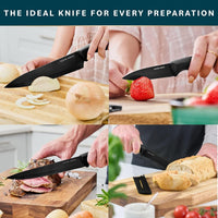 Home Hero Ultra-Sharp Stainless Steel Kitchen Knife Set - Chef Knives Set (11 pcs Set - Black with Sheath)