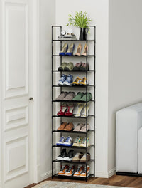 FIDUCIAL HOME 10-Tier Shoe Rack for Closet & Entryway – 20 to 25 Pair Shoe Organizer with Removable Shelves