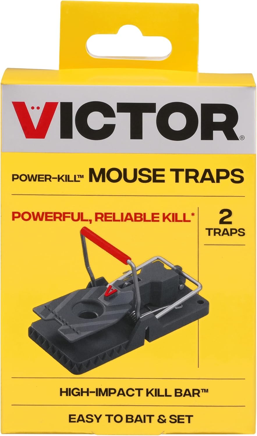 Victor Power-Kill Humane Mouse Traps M393SSR - 6 Easy Set, Reusable, Power-Kill Victor Mouse Traps