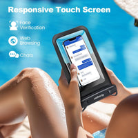 Large Waterproof Phone Pouch Bag - 2 Pack Waterproof Phone Case for iPhone 16 15 14 Pro Max Galaxy S25 S24 Ultra, IPX8 Cellphone Water Protector Pouch Beach Essentials Travel Must Haves