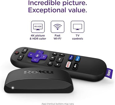 Roku Express 4K+ | Roku Streaming Device 4K/HDR with Voice Remote, Free & Live TV