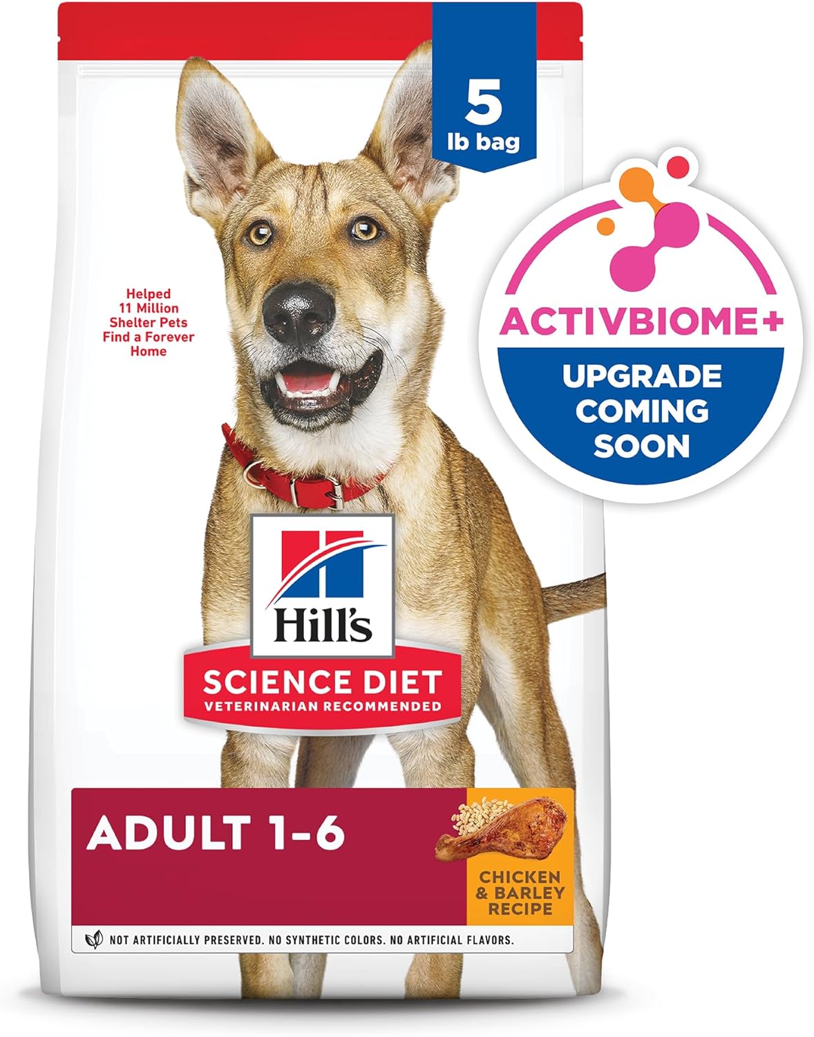 Hill's Science Diet Adult 1-6, Adult 1-6 Premium Nutrition, Dry Dog Food, Chicken & Barley, 5 lb Bag - Cart Shape