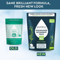 Puracy Dishwasher Pods, Natural Dishwasher Detergent, Free & Clear Dish tabs - Enzyme-Powered, Spot & Residue Free - TikTok Trend Items, Must Haves from TikTok Made Me Buy It (Free & Clear, 50 Count)