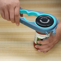 Otstar Jar Opener Bottle Opener and Can Opener for Seniors, Mutil Jar Opener Get Lids Off Easily (Blue and Grey)