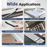 Hard Bristle Crevice Cleaning Brush - Cleaning Tools for Household Use, Multifunctional Gap Cleaning Supplies for Kitchen, Bathroom, Toilet, Window, Vehicle, Faucets, Grout, Home (Black)